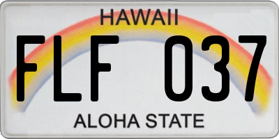 HI license plate FLF037