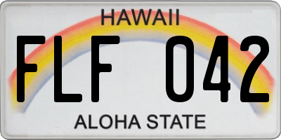 HI license plate FLF042