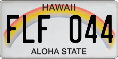 HI license plate FLF044