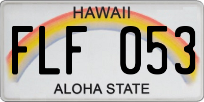 HI license plate FLF053