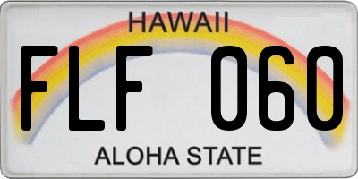 HI license plate FLF060