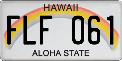 HI license plate FLF061