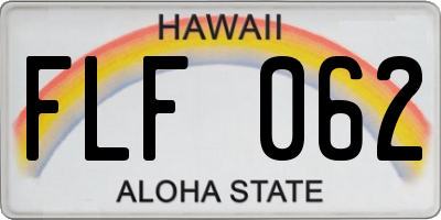 HI license plate FLF062