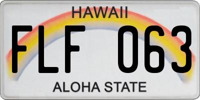 HI license plate FLF063