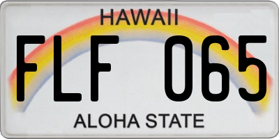 HI license plate FLF065