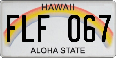 HI license plate FLF067