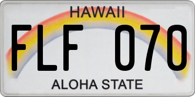 HI license plate FLF070