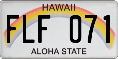 HI license plate FLF071