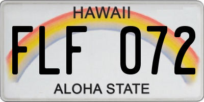 HI license plate FLF072