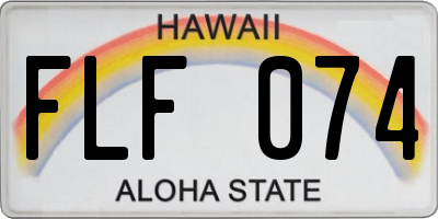 HI license plate FLF074