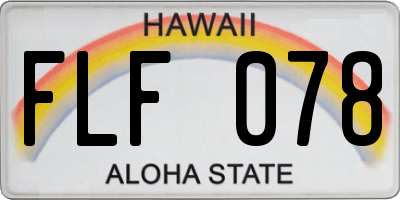 HI license plate FLF078