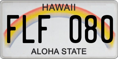 HI license plate FLF080