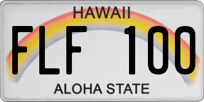 HI license plate FLF100