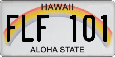 HI license plate FLF101