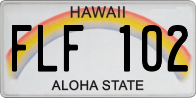 HI license plate FLF102