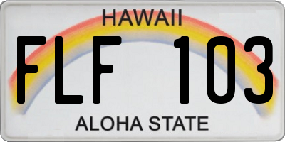 HI license plate FLF103