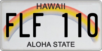 HI license plate FLF110
