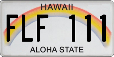 HI license plate FLF111