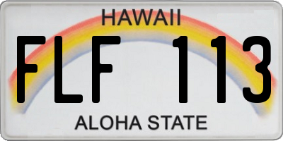 HI license plate FLF113