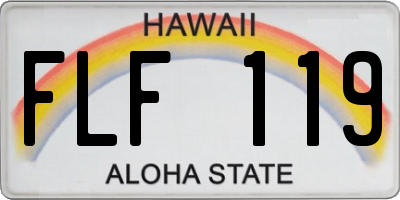 HI license plate FLF119
