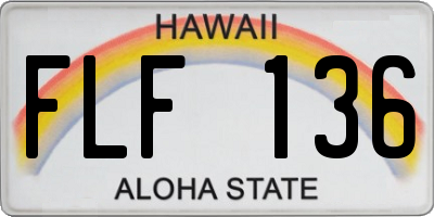 HI license plate FLF136