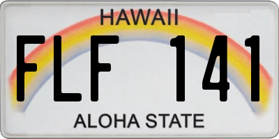 HI license plate FLF141