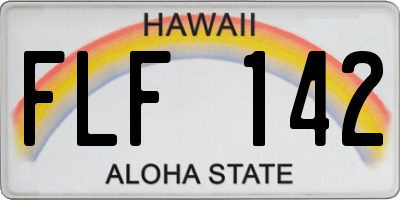 HI license plate FLF142