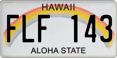 HI license plate FLF143