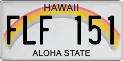 HI license plate FLF151
