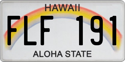 HI license plate FLF191