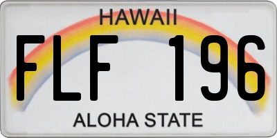 HI license plate FLF196