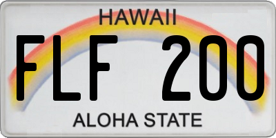 HI license plate FLF200