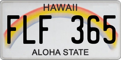 HI license plate FLF365