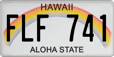 HI license plate FLF741