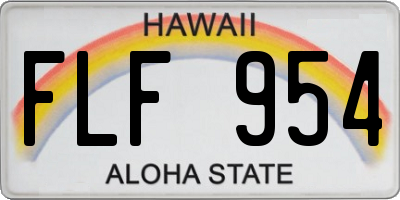 HI license plate FLF954
