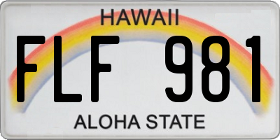 HI license plate FLF981