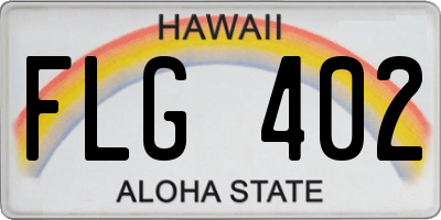 HI license plate FLG402