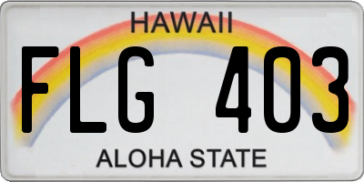 HI license plate FLG403