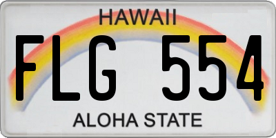 HI license plate FLG554