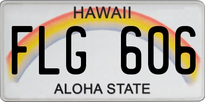 HI license plate FLG606