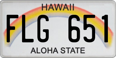 HI license plate FLG651