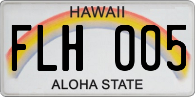 HI license plate FLH005