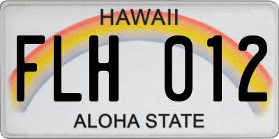 HI license plate FLH012