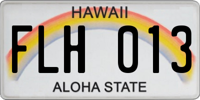 HI license plate FLH013