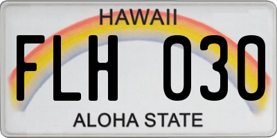 HI license plate FLH030