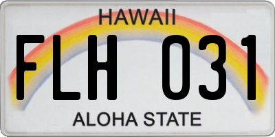 HI license plate FLH031