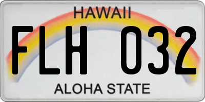 HI license plate FLH032