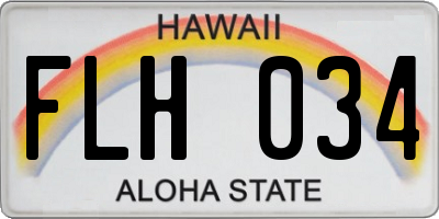 HI license plate FLH034