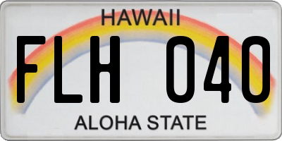 HI license plate FLH040