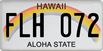 HI license plate FLH072